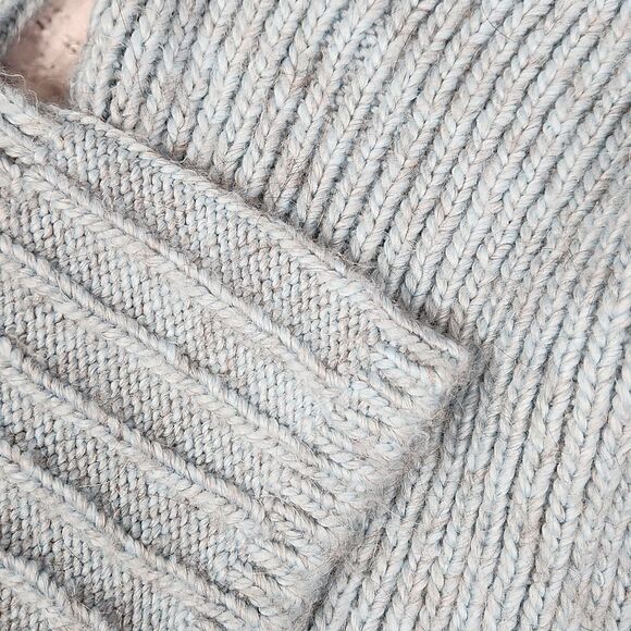 ☔️🔸️BCBGMaxAzria Blue Variegated Alpaca Single Button Cardigan Sweater Large - Picture 7 of 12